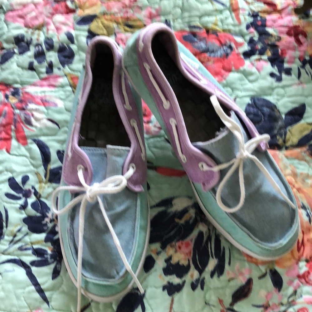 Vans Lavender Aqua Boat Deck sneaker  shoes 6